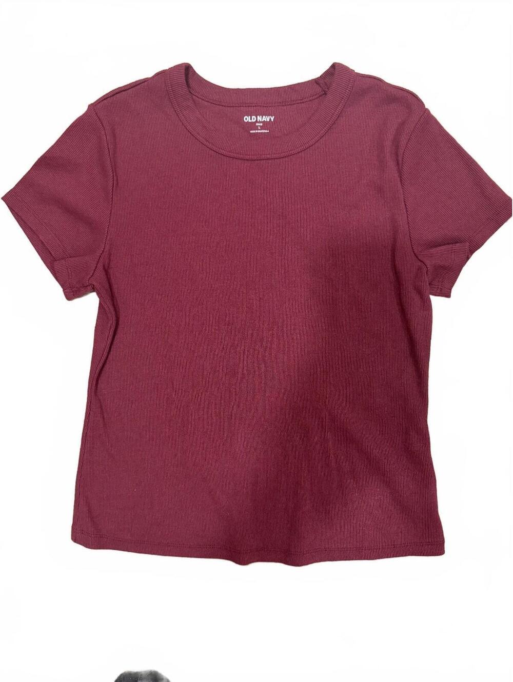 Old Navy women’s Snug fitted ribbed T-shirt in size Large.